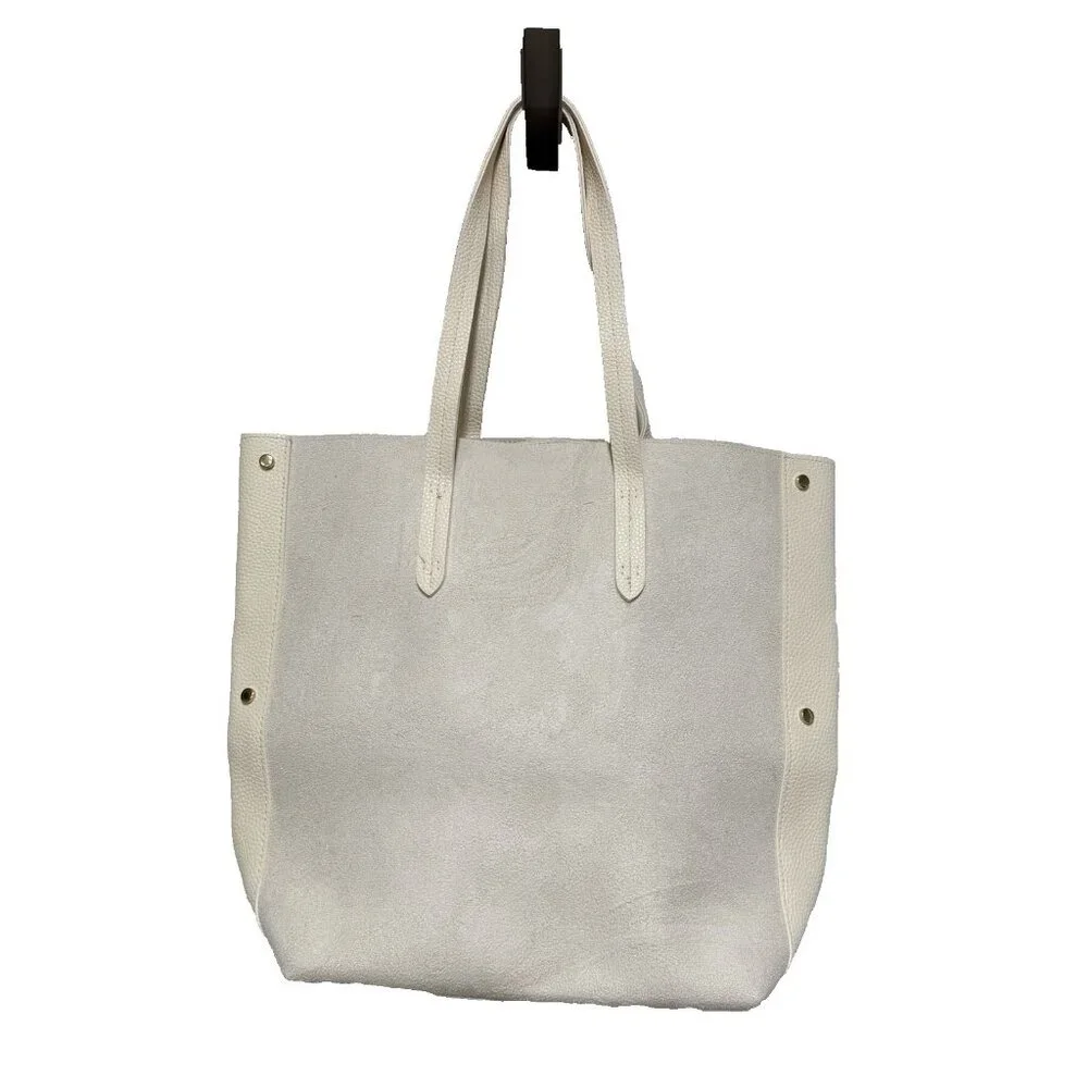 ULTA BEAUTY Tote Bag Purse Faux Leather Suede Cream EUC